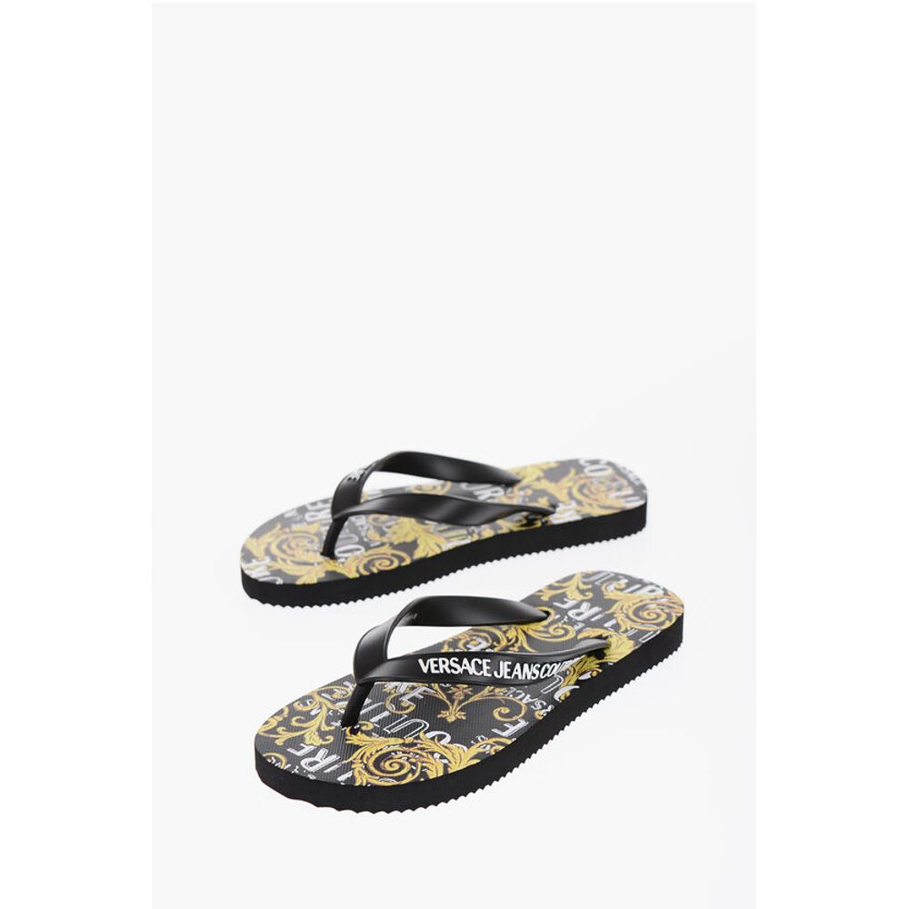 Резиновые шлепанцы JEANS COUTURE с принтом в стиле барокко Versace, Yellow