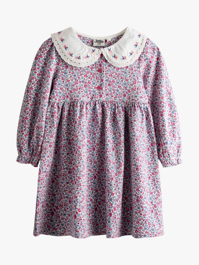 

Детское хлопковое платье с цветочным принтом JoJo Maman Bébé, Berry