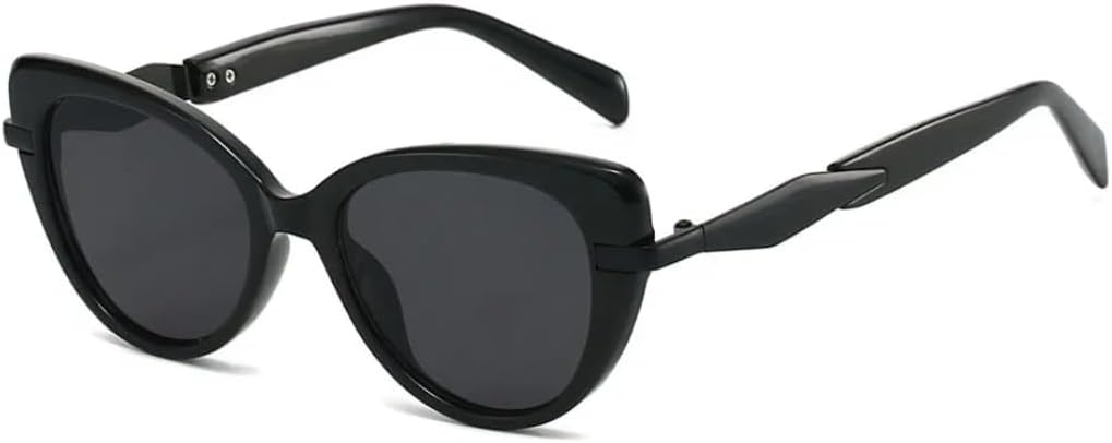 

Солнцезащитные очки «кошачий глаз» для женщин, винтажный панк, роскошные, популярные, сексуальные, для активного отдыха и вождения, с защитой от УФ-излучения UV400 (черные) TVTBBVV, Black Black