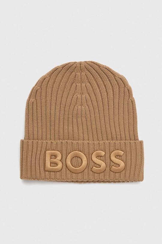 

Шерстяная шапка Boss, бежевый