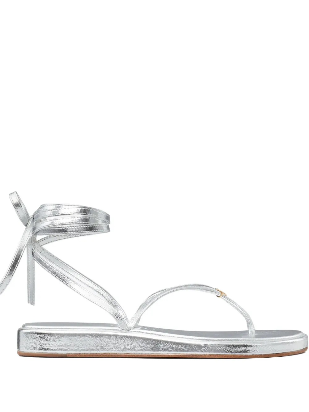Босоножки Capri с эффектом металлик Tory Burch, серебяный