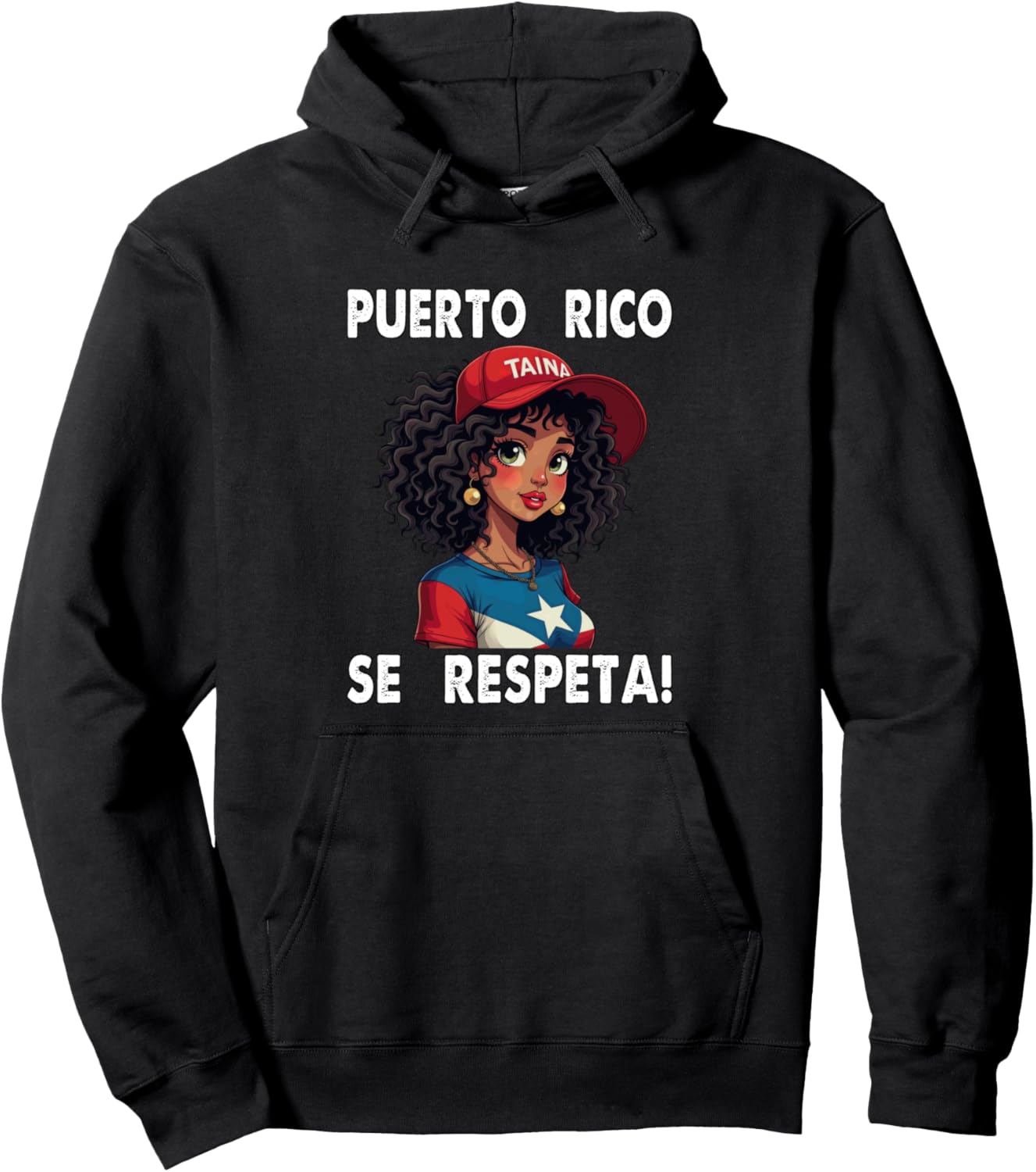 

Толстовка с флагом Пуэрто-Рико Se Respeta Taina в стиле афро Борикуа Puerto Rico Se Respeta Collection, More Here, черный