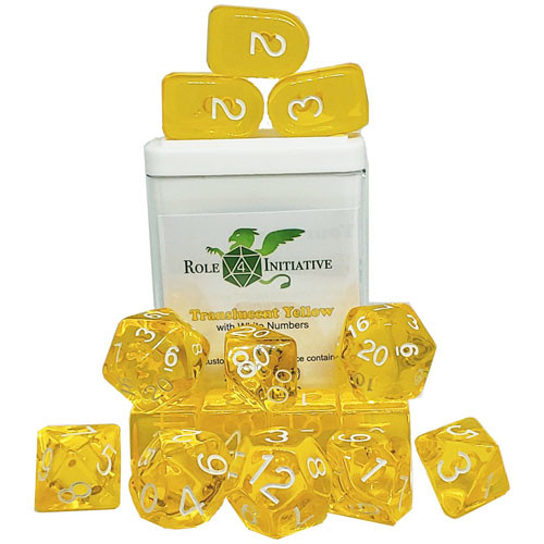 

Аксессуары Role 4 Initiative R4I Dice w/ Arch'd4: Translucent - Yellow w/ White (15)