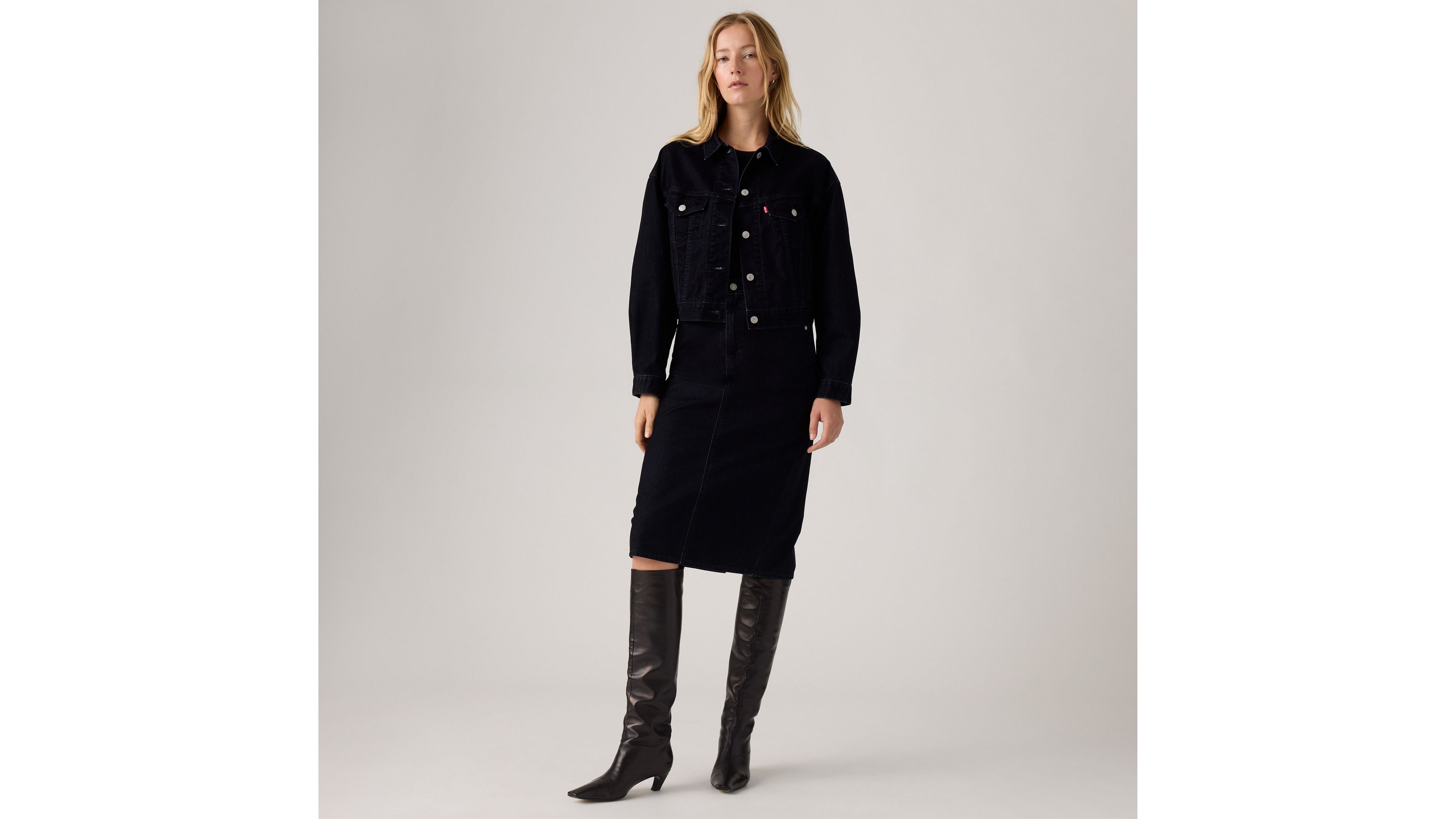 

Юбка с высокой талией и разрезом сзади Levi's, Birds Of A Feather - Dark Wash