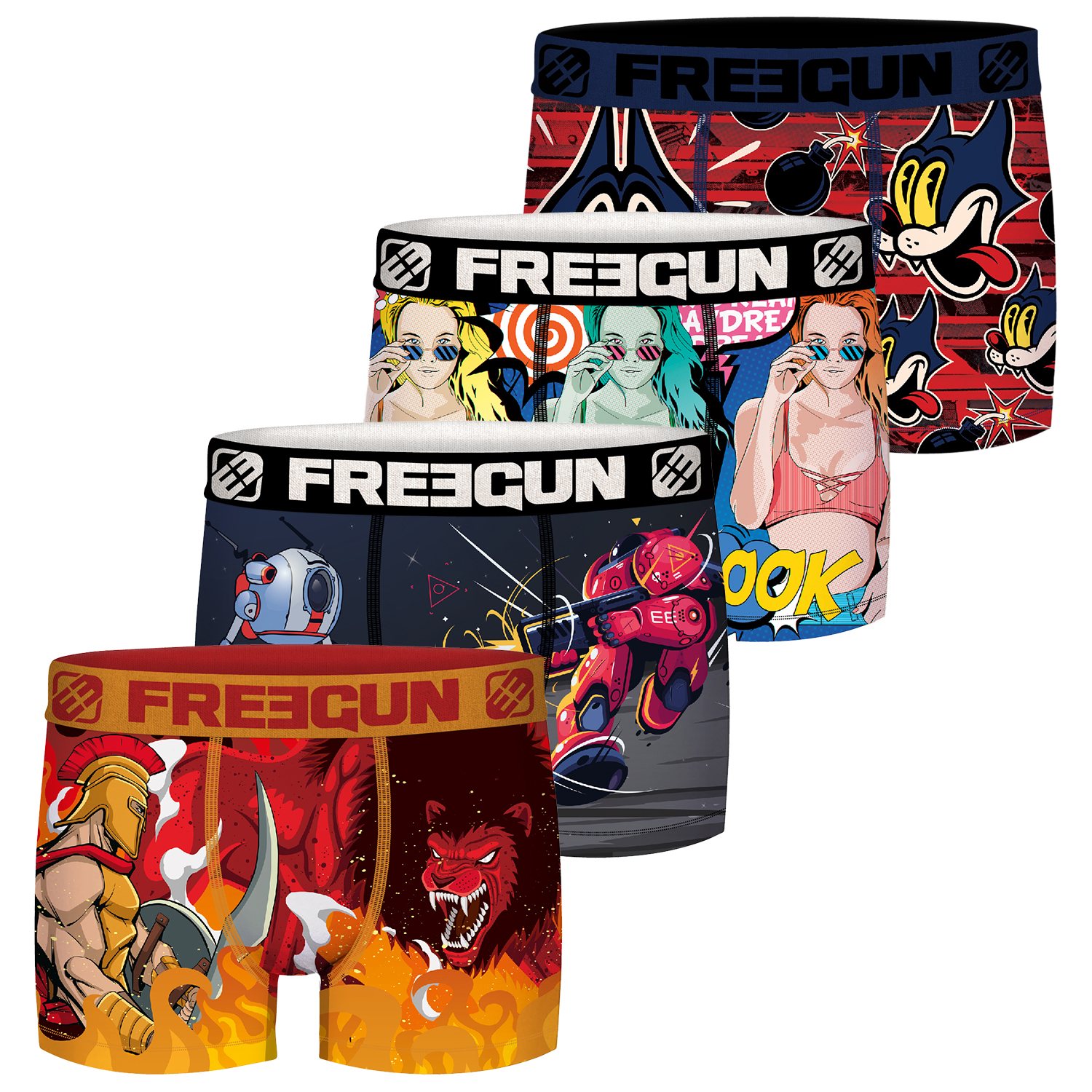 

Боксеры Freegun Trunk Freegun Comic Herren s 4 шт, разноцветный