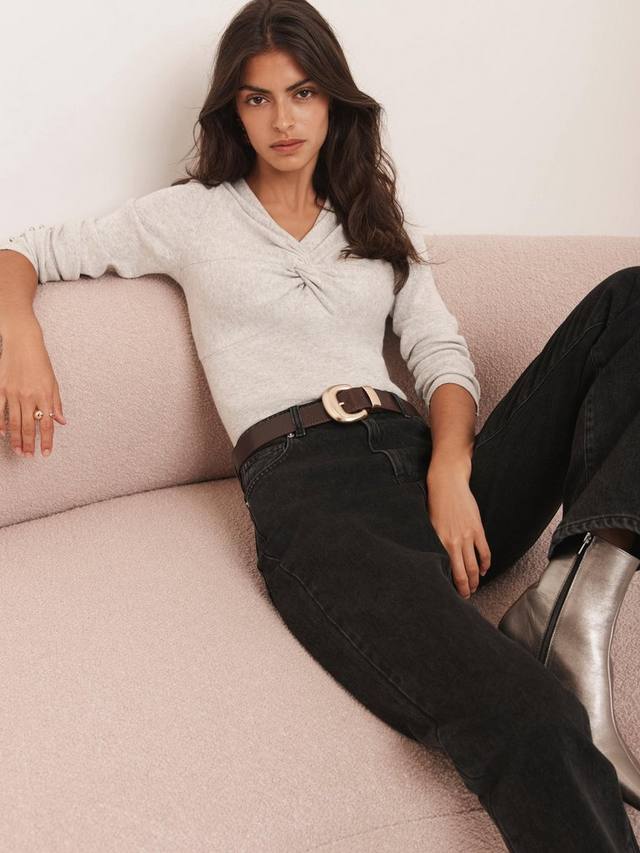 

Топ с вязаным перекрученным передом Mint Velvet, Grey