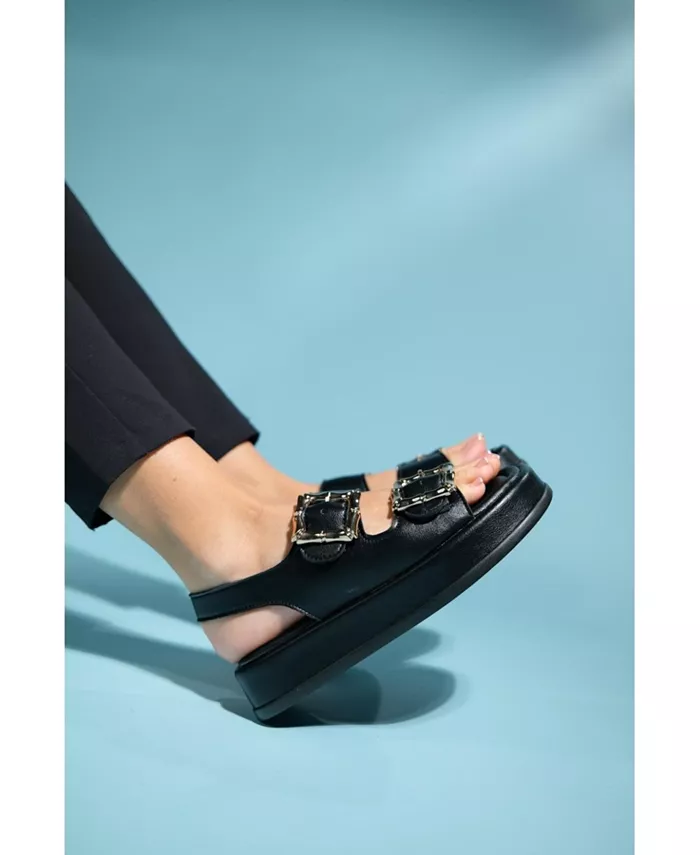 Сандалии Slope с двойным ремешком (женские) Prologue Shoes, черный — фото 4
