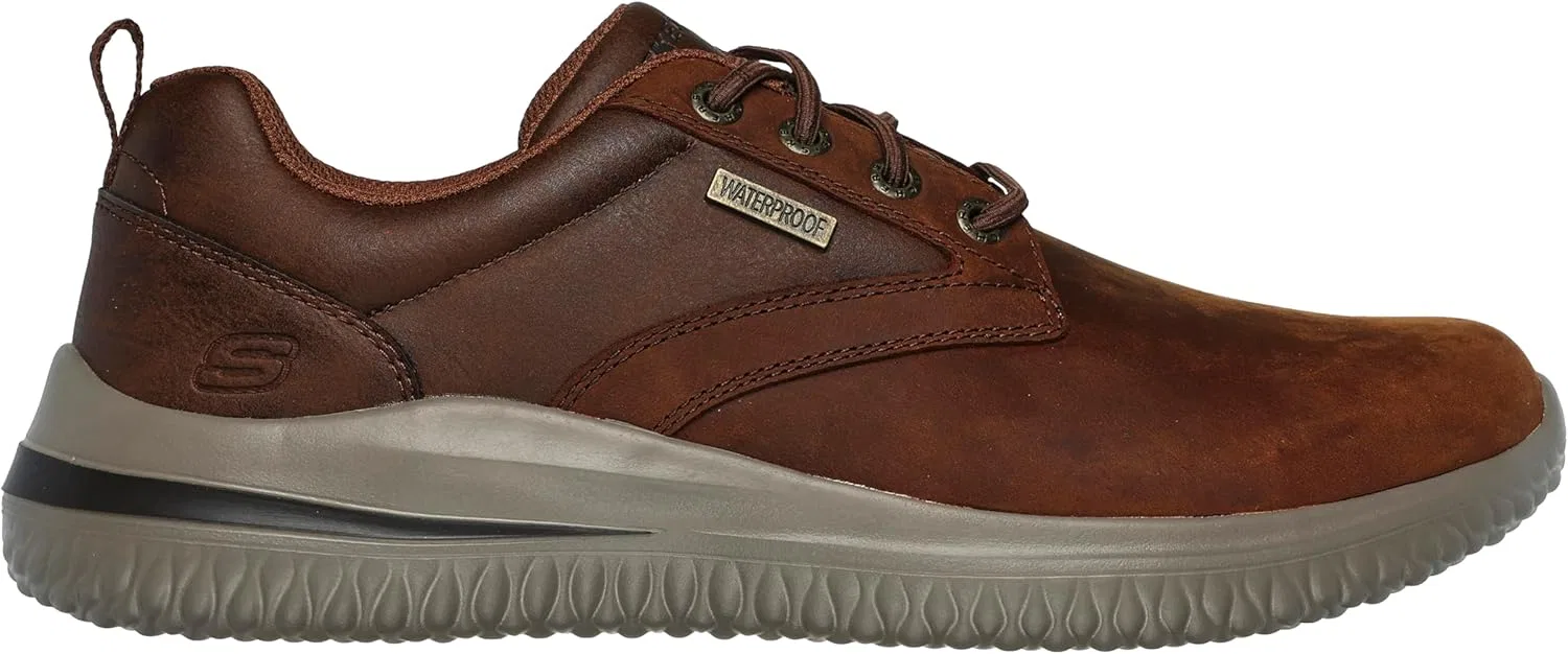Мужские кроссовки Skechers Delson 3.0 Glavine, Dark Brown Leather — фото 2