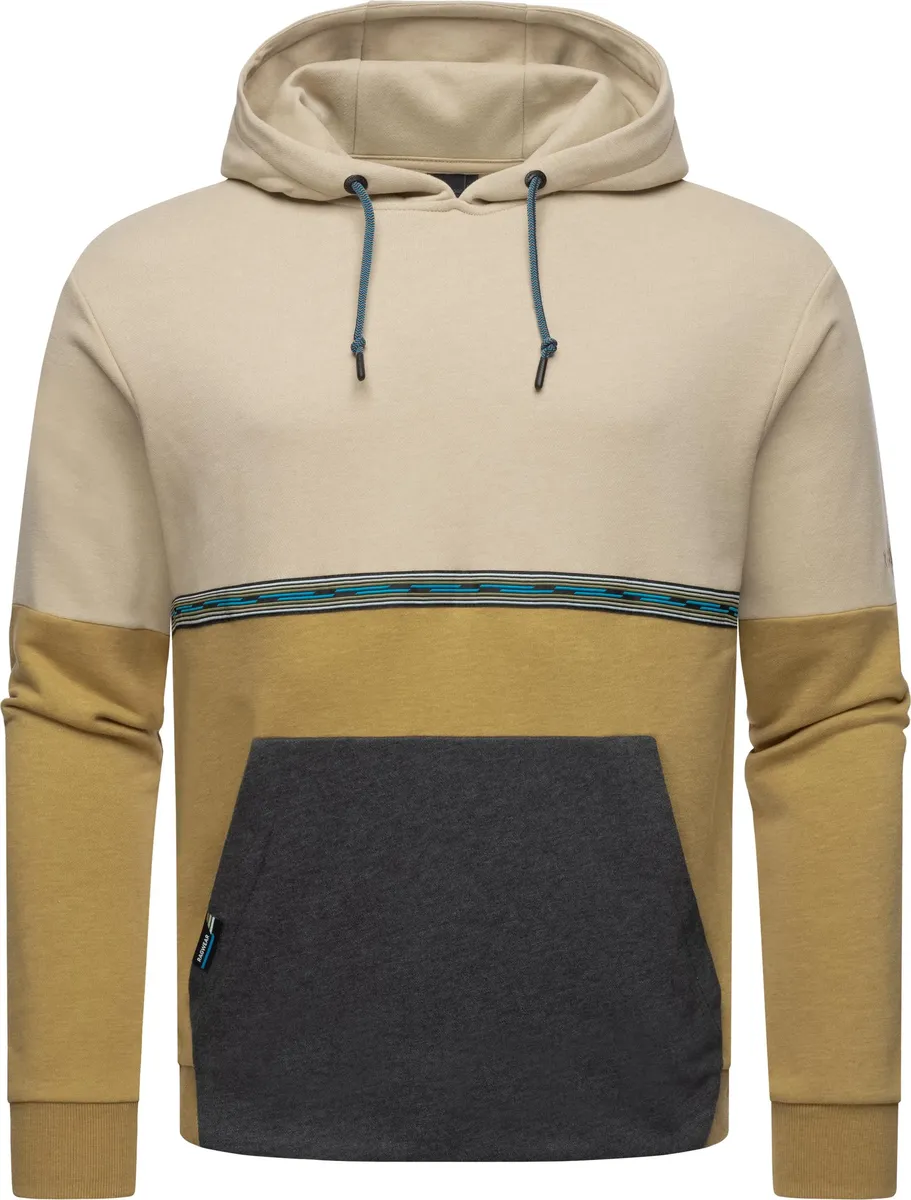 

Ragwear Hoodie "Blocky Hoody", спортивная мужская толстовка с блочными полосками, цвет Sand