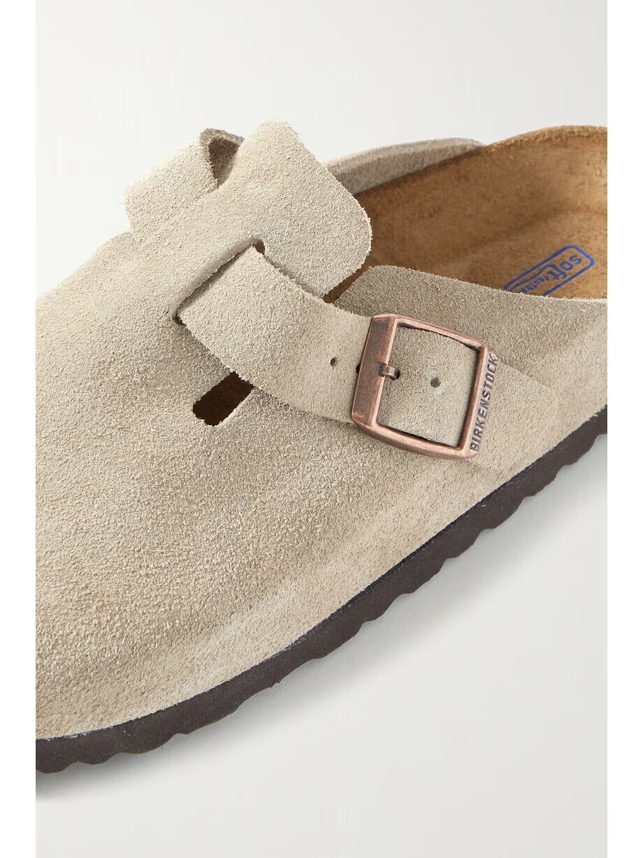 Бостонские замшевые сабо Birkenstock, серо-коричневый — фото 4