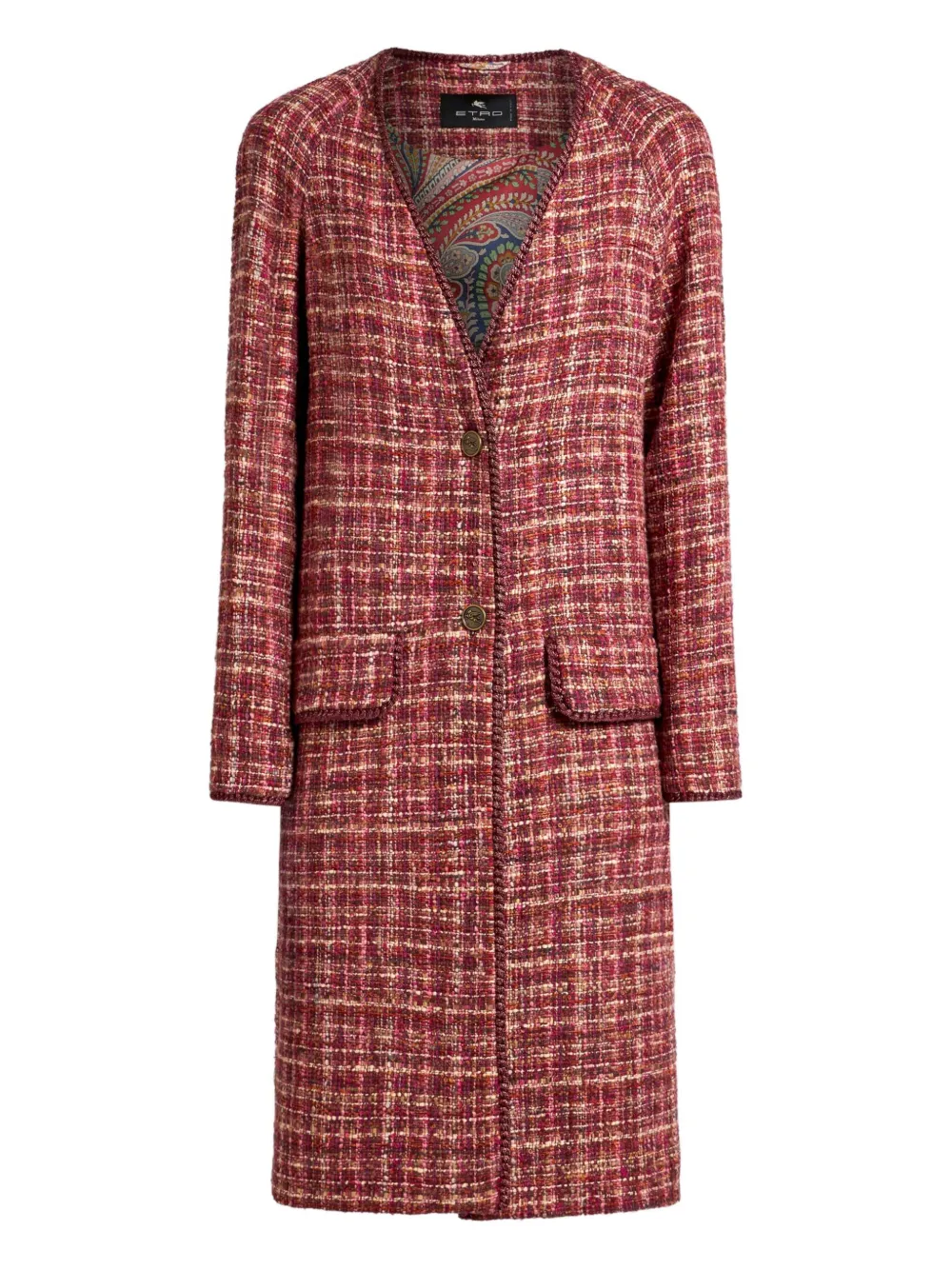 

Твидовое пальто ETRO, красный