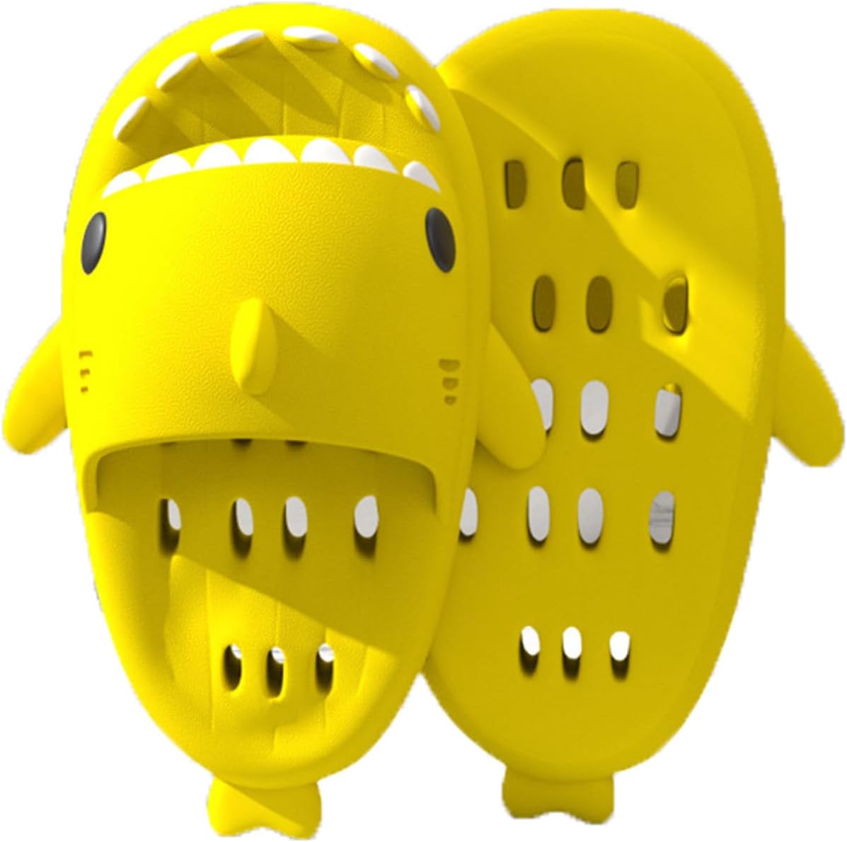 

Тапочки для ванной Zureto Shark, быстро сохнут, противоскользящие, утолщенные, массаж для ног, для дома и улицы, унисекс, желтый