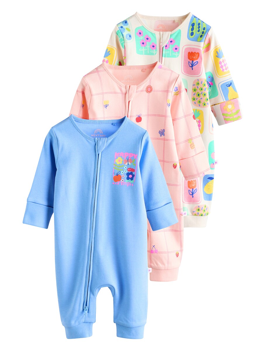 

Пижама Next, цвет Sky blue/Rose/Off white