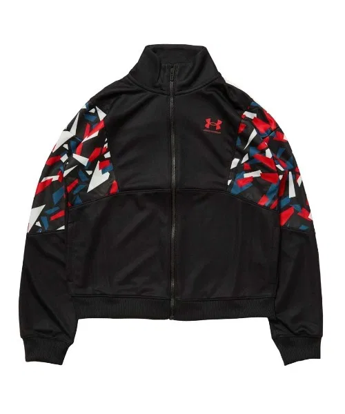 Куртка-трек Under Armour с принтом, полиэстер, чёрная