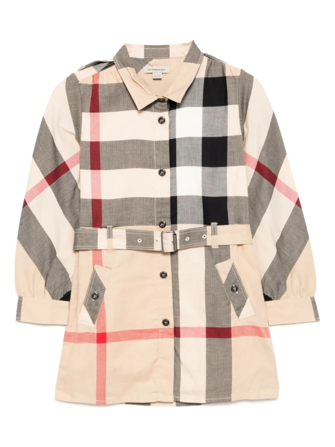 

Burberry Kids клетчатое платье, нейтральный