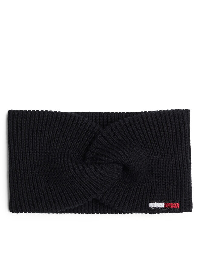 

Шапка Stirnband Elongated Flag Tommy Hilfiger, черный