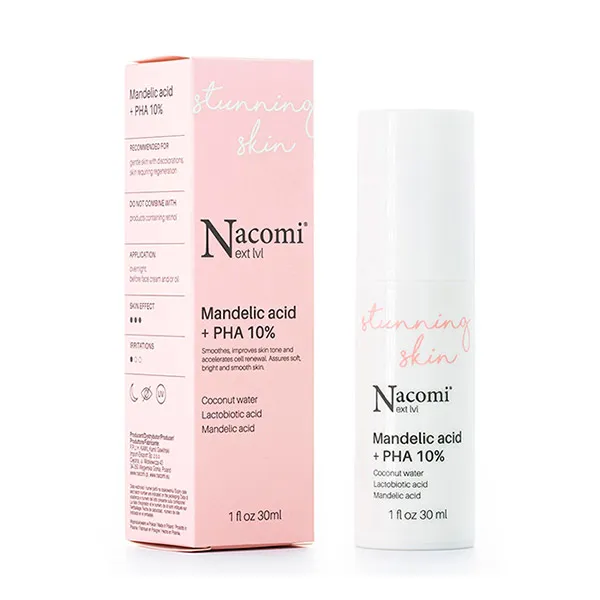 

Отшелушивающая сыворотка для лица Sérum Stunning Skin Mandelic Acid+Pha 10% Nacomi, 30 ml