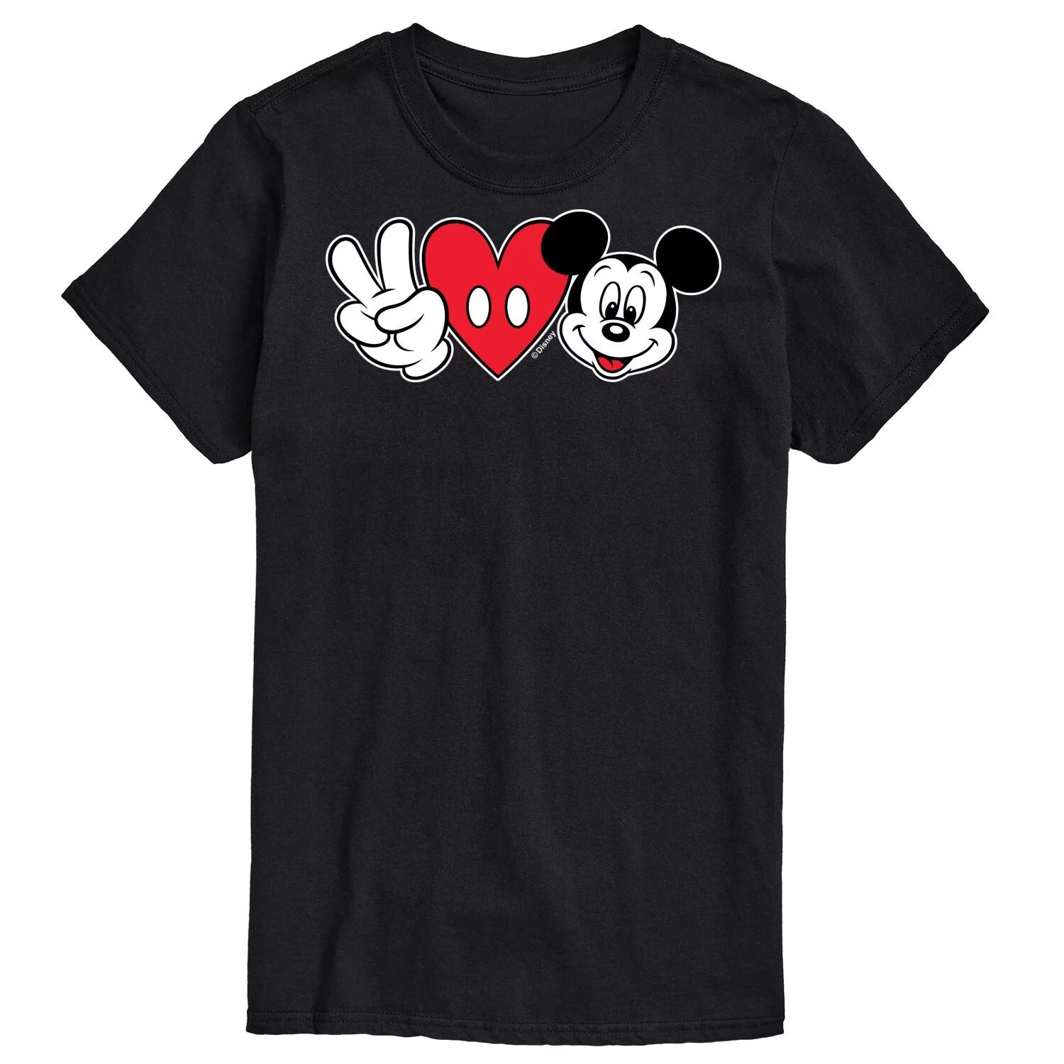 

Мужская футболка с изображением Микки Мауса Disney's Peace Love Mickey Licensed Character