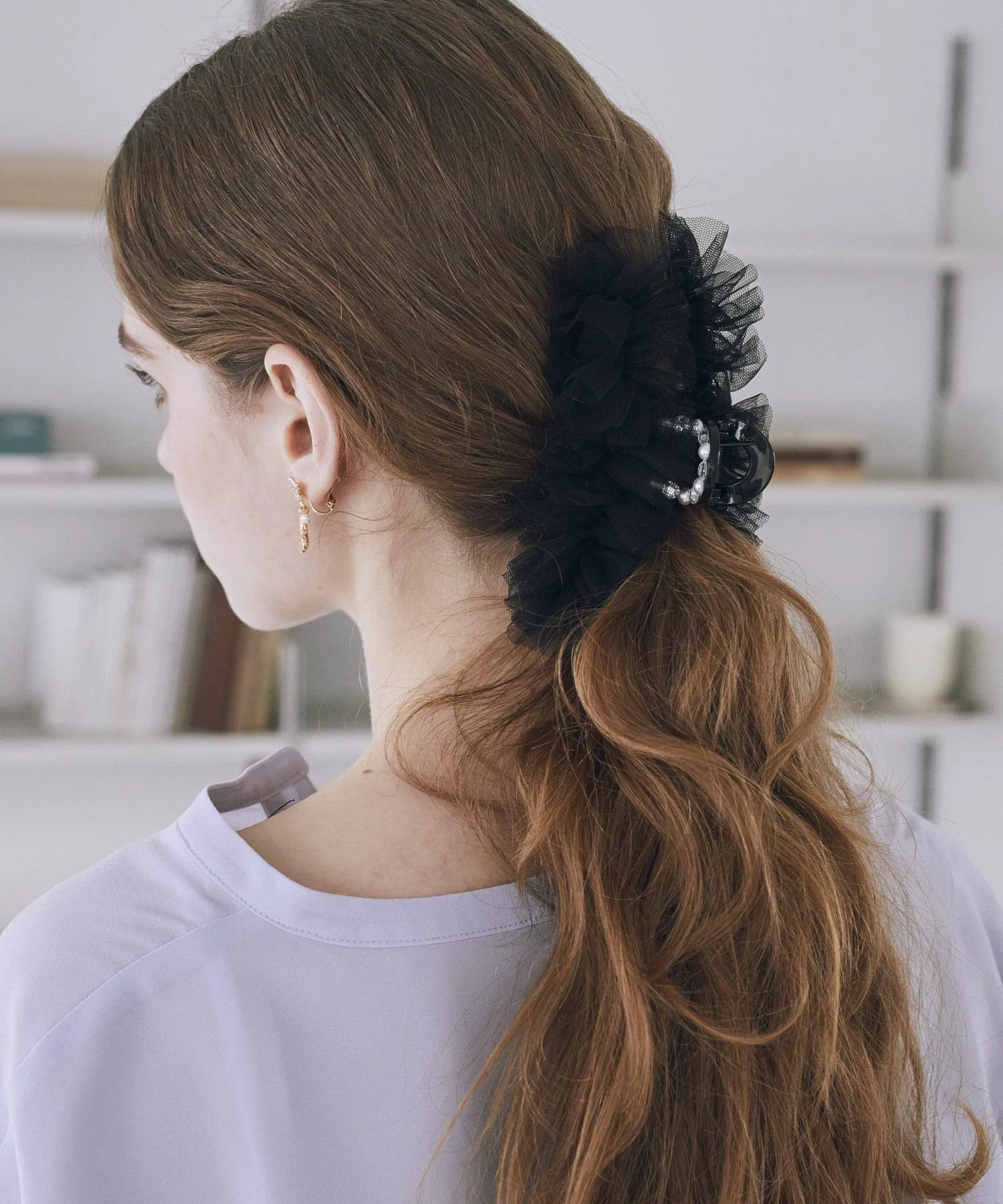 Заколка для волос из тюля с украшениями Maison De Fleur, black