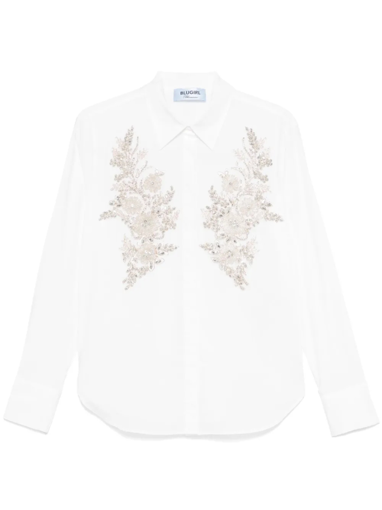 

Рубашка, украшенная кристаллами Blugirl, белый