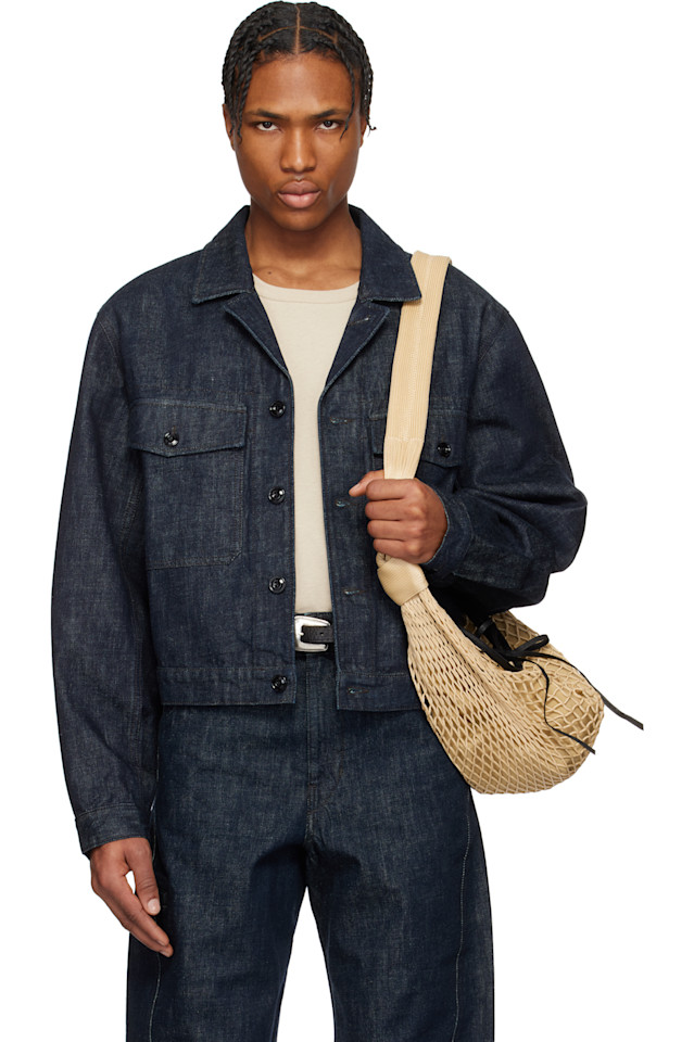 

Куртка в стиле дальнобойщика Trucker denim Lemaire, индиго