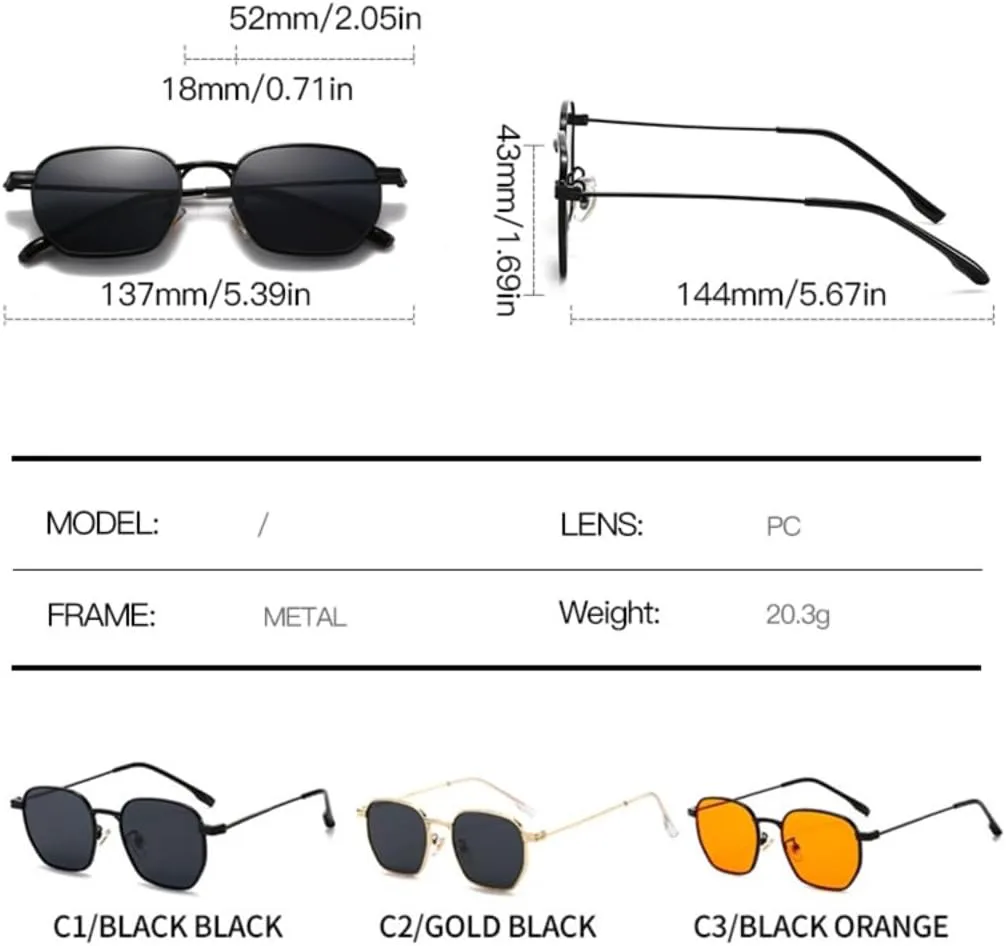 

Ретро-модные квадратные женские солнцезащитные очки в роскошной тонкой оправе в стиле панк, защита от ультрафиолета, мужские очки UV400 UATXTAU, Golden Black