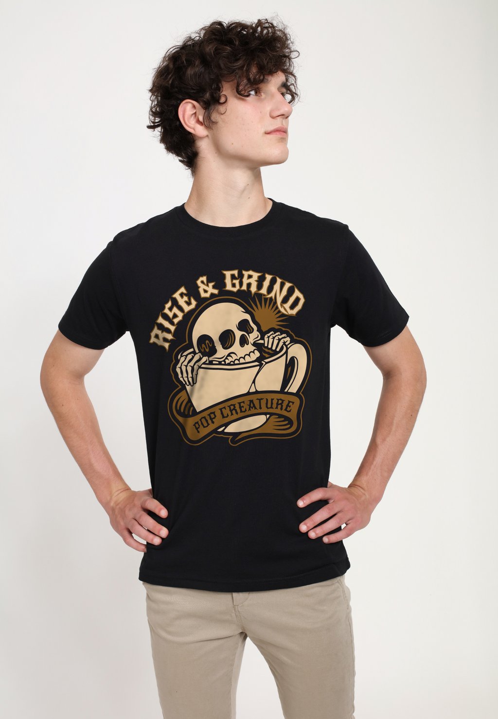 

Футболка с принтом POP CREATURE RISE GRIND Henry Tiger, черный