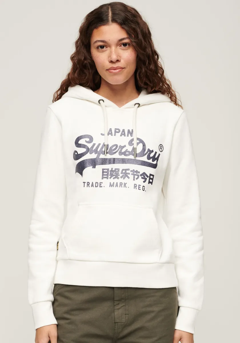 

Толстовка с капюшоном Superdry "METALLIC VL GRAPHIC HOODIE", цвет Ecru