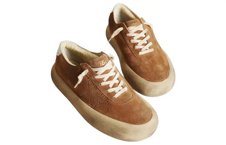 Кроссовки для скейтбординга Space-Star женские, низкие, коричневые Golden Goose — фото 2