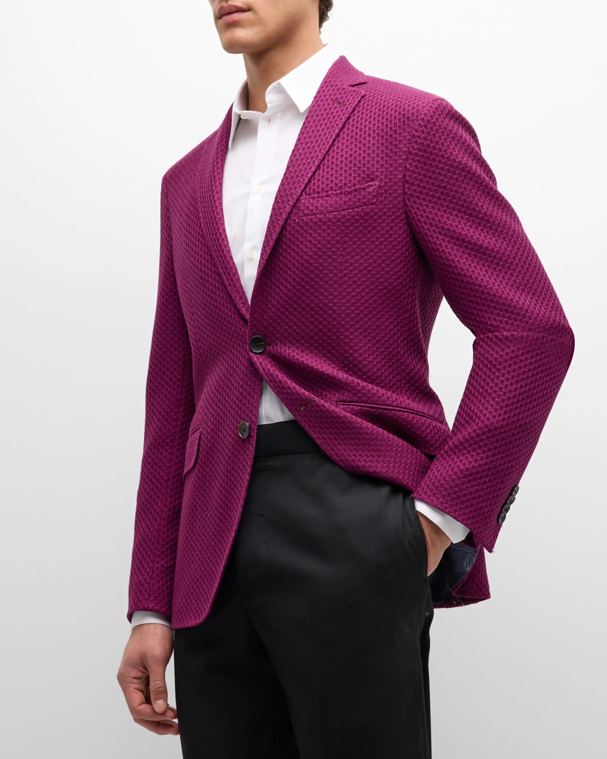 

Мужской базовый фактурный пиджак Etro, цвет Reddish Purple