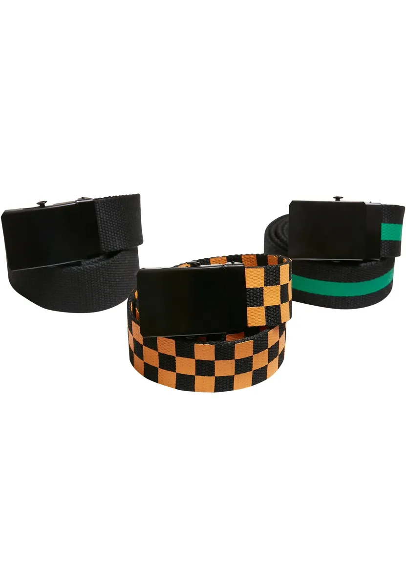 

Набедренный ремень URBAN CLASSICS " Urban Classics Unisex Belts Trio Kids", цвет Black/Bodegagreen/Magicmango