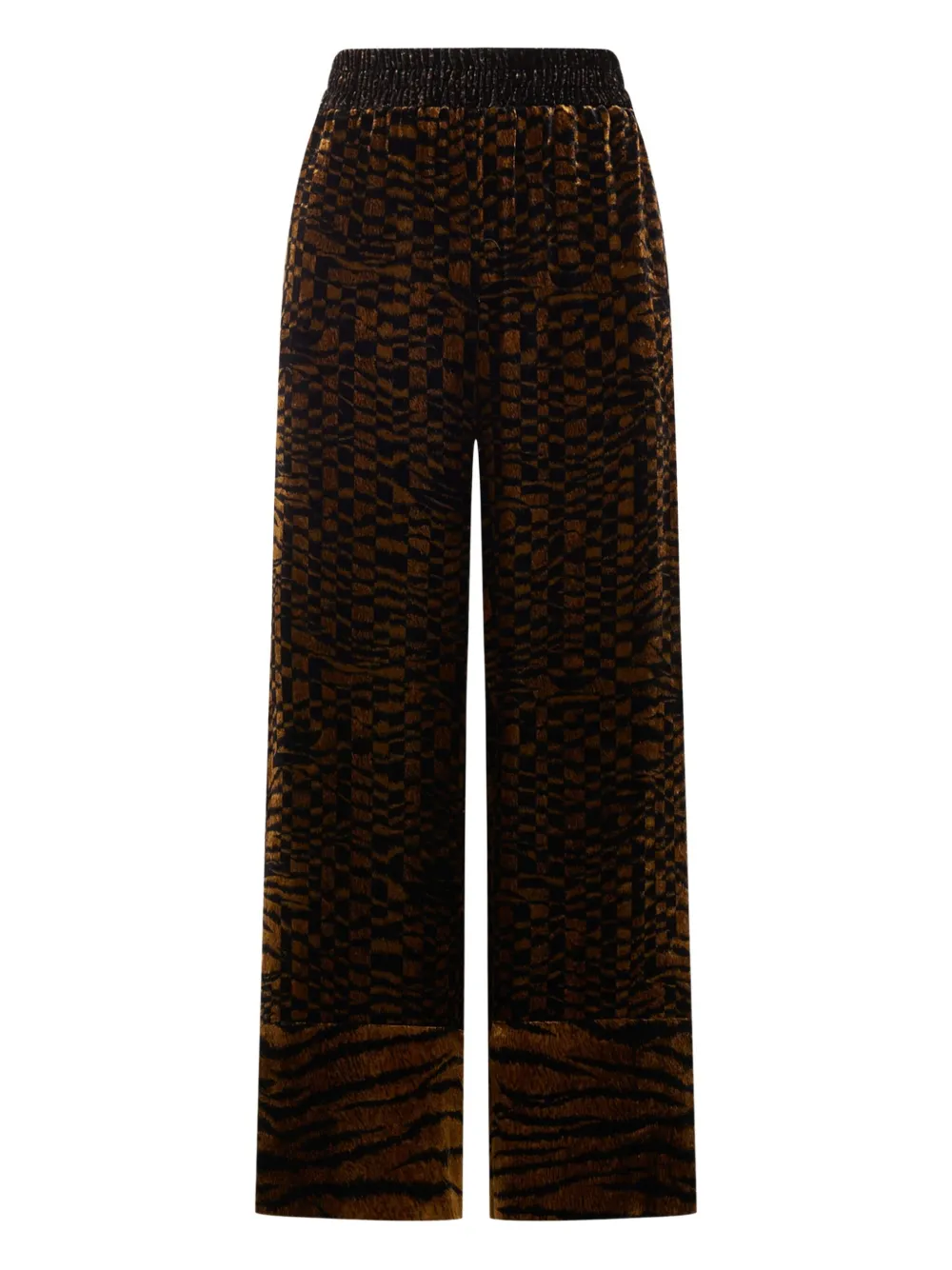 

Бархатные брюки с геометрическим узором Pierre-Louis Mascia, коричневый