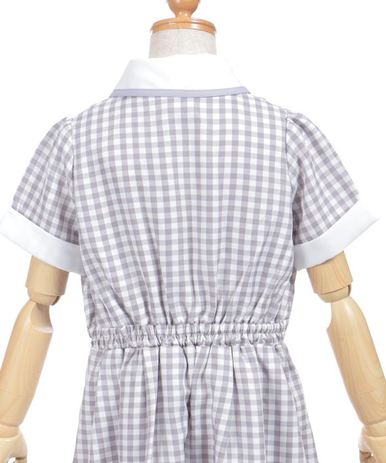 Платье в клетку с ленточным воротником Axes femme kids, Lavender — фото 4