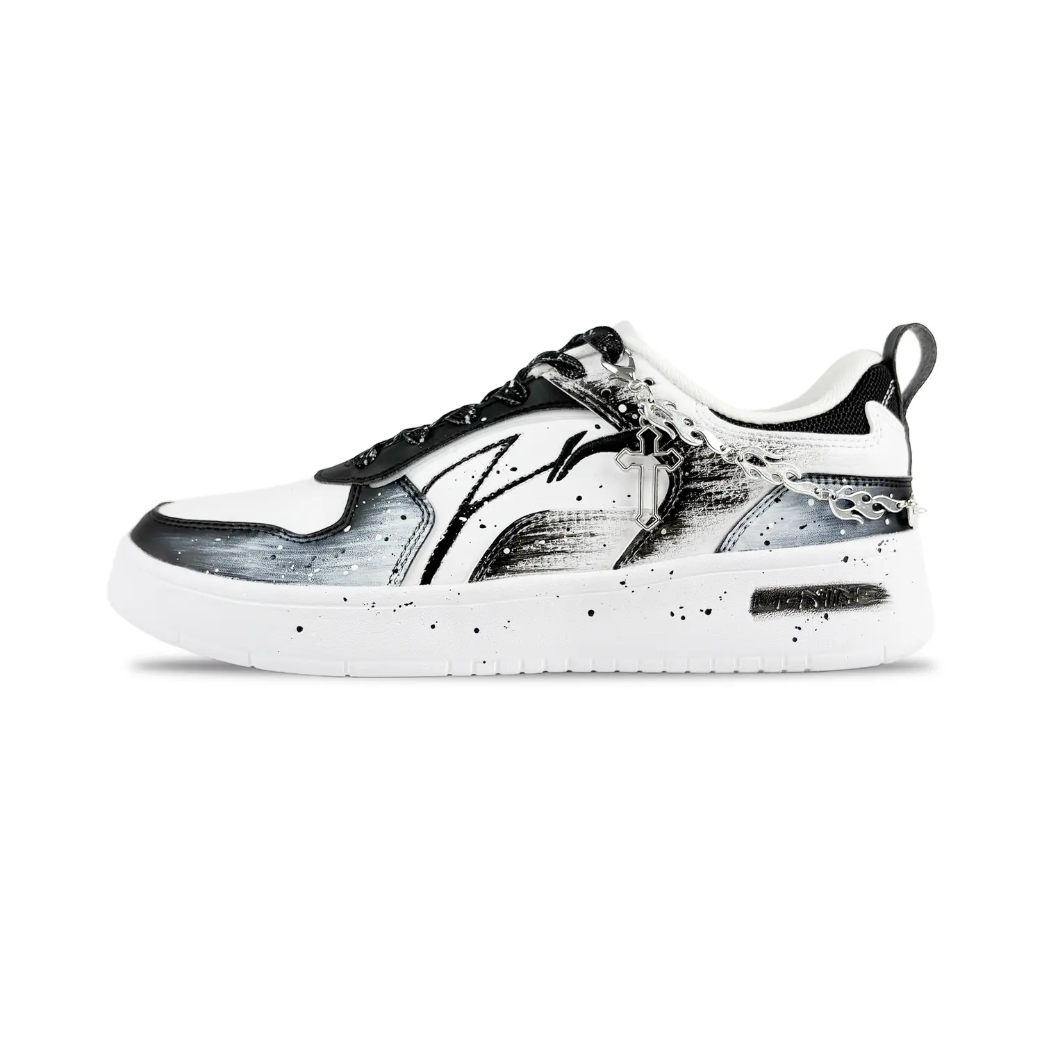 

LINING Кроссовки для скейтбординга Spike Years, износостойкие, противоскользящие, низкие, мужские, черно-белые