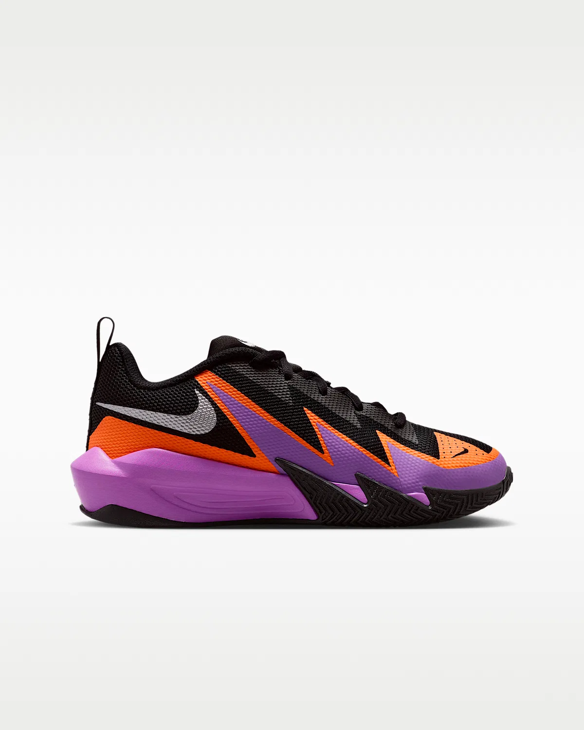 Кроссовки баскетбольные Nike S.T. Dynamite для старших детей, Black/Bright Violet/Total Orange/Metallic Silver — фото 3