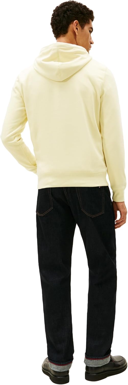 Мужская флисовая толстовка с капюшоном и логотипом Tommy Hilfiger с длинным рукавом, Wax Yellow — фото 4