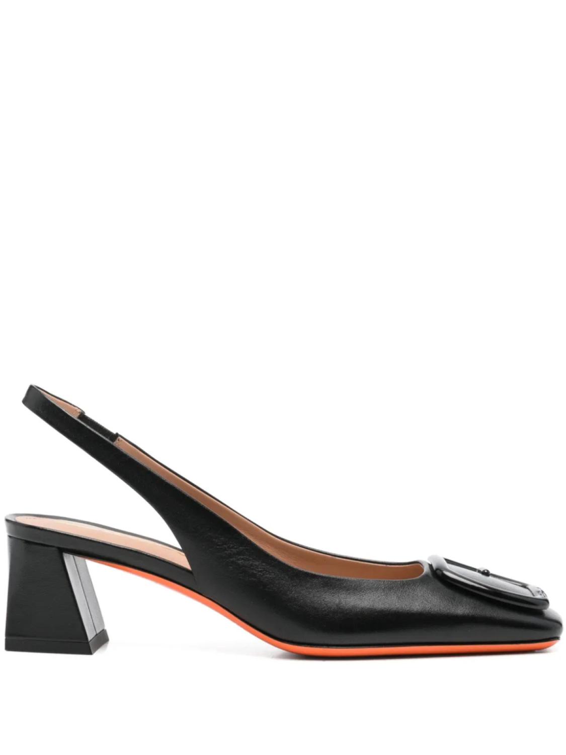 Туфли кожаные 55 мм Santoni, черный