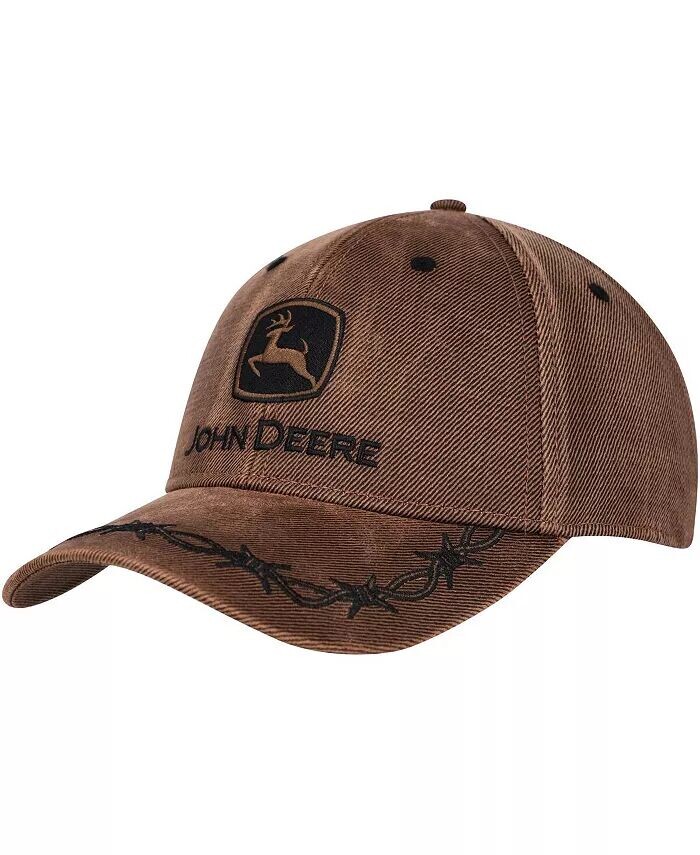 

Мужская коричневая регулируемая шляпа John Deere Classic Oil Skin Top Of The World, коричневый