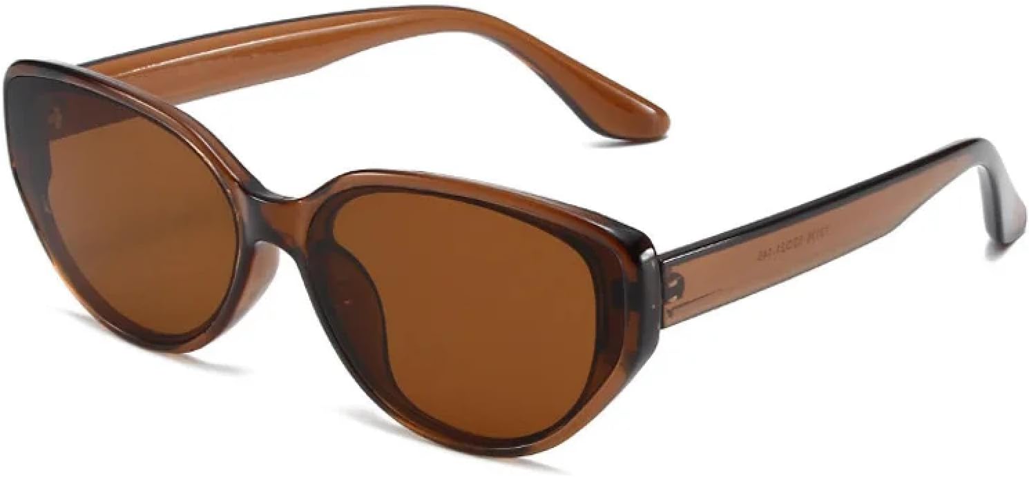 

Солнцезащитные очки с защитой от УФ-излучения UV400 | Большие линзы в стиле «кошачий глаз» с яркими цветными линзами | Для женщин и мужчин, для занятий спортом на открытом воздухе и вождения DSVIGF, Brown-brown