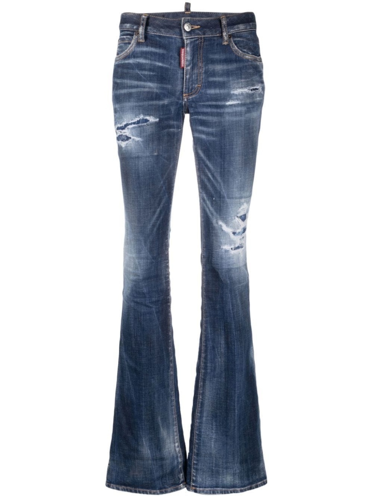 

Dsquared2 distressed flared jeans, синий