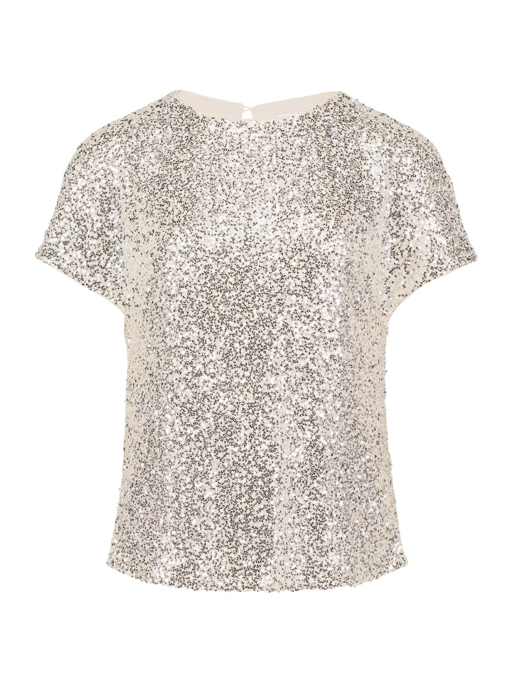 

Блузка-рубашка с пайетками кремового/серебристого цвета BETTY & CO