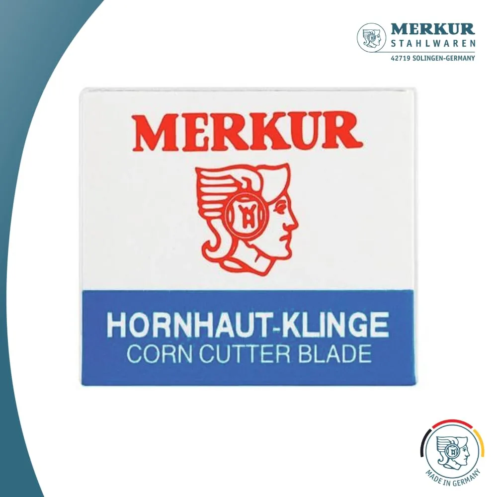Сменные лезвия MERKUR 920 для педикюрного станка, углеродистая сталь, 100 шт, Chrome — фото 2
