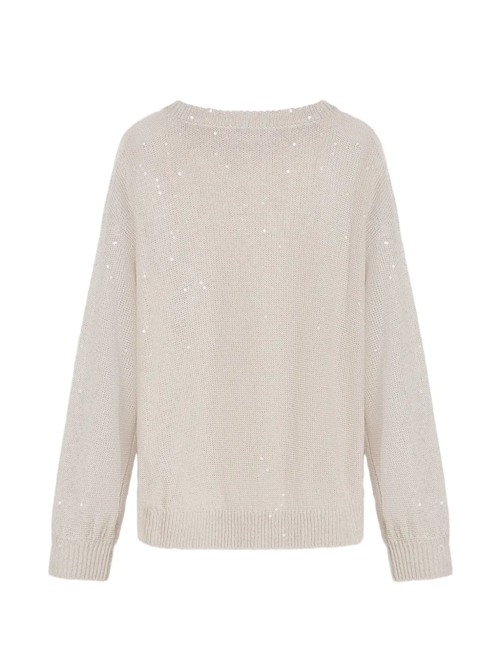 Свитер из льна и шелка Diamond Yarn Brunello Cucinelli Kids, бежевый — фото 2