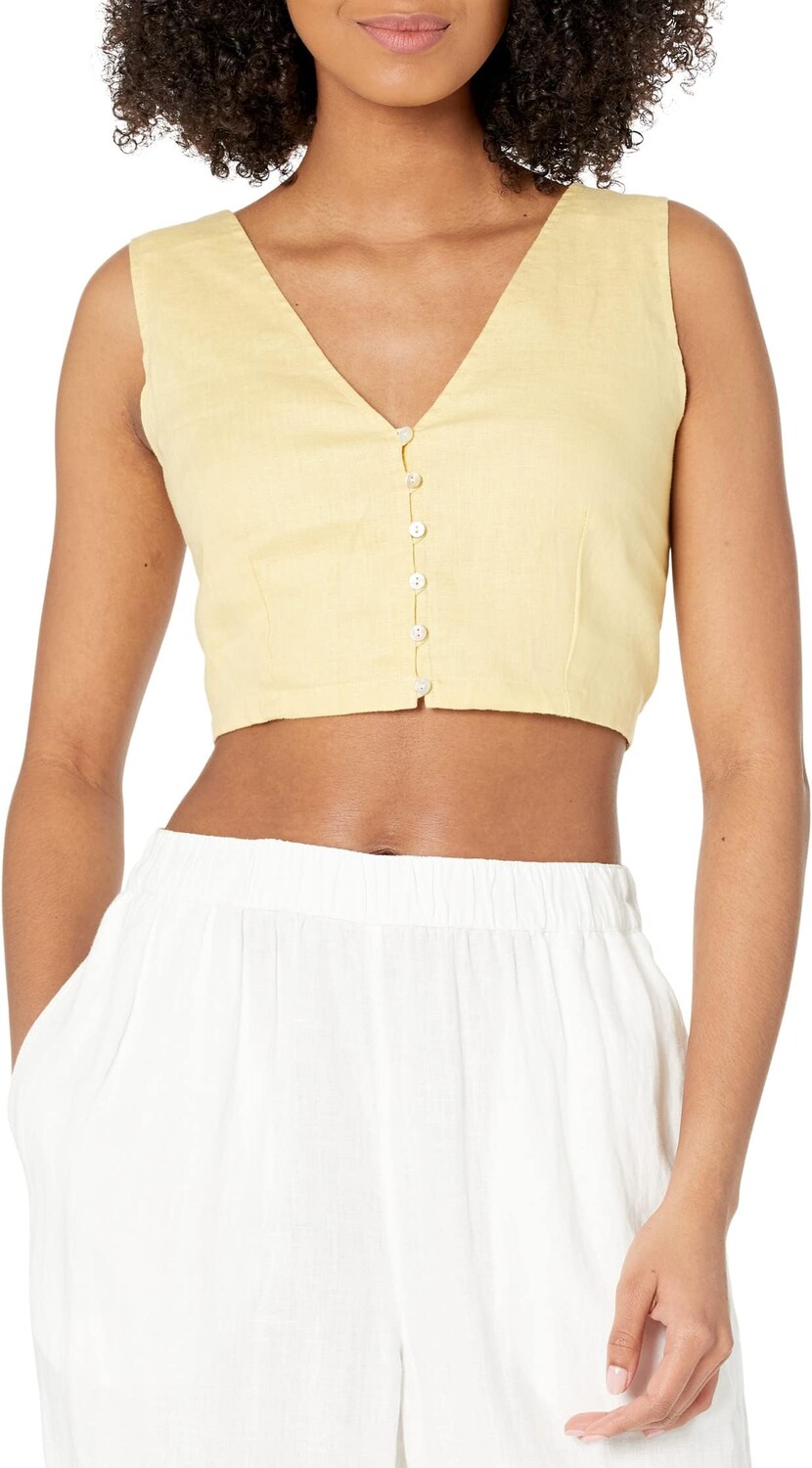 

Топ Madewell Clare Top - Coloriche Linen, цвет Light Straw