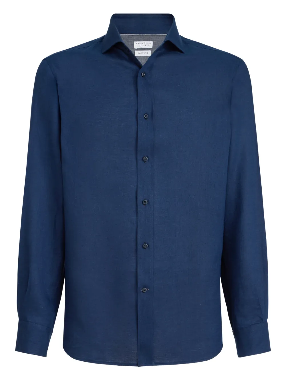 Льняная рубашка Brunello Cucinelli, синий