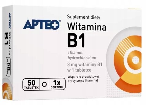 

Apteo, Витамин B1 для сердца и нервной системы, 50 таблеток.