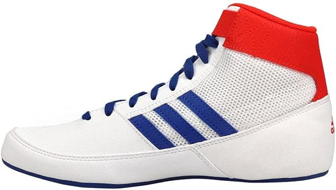 Мужские борцовские кроссовки Adidas HVC 2 для подростков, белый/синий — фото 3