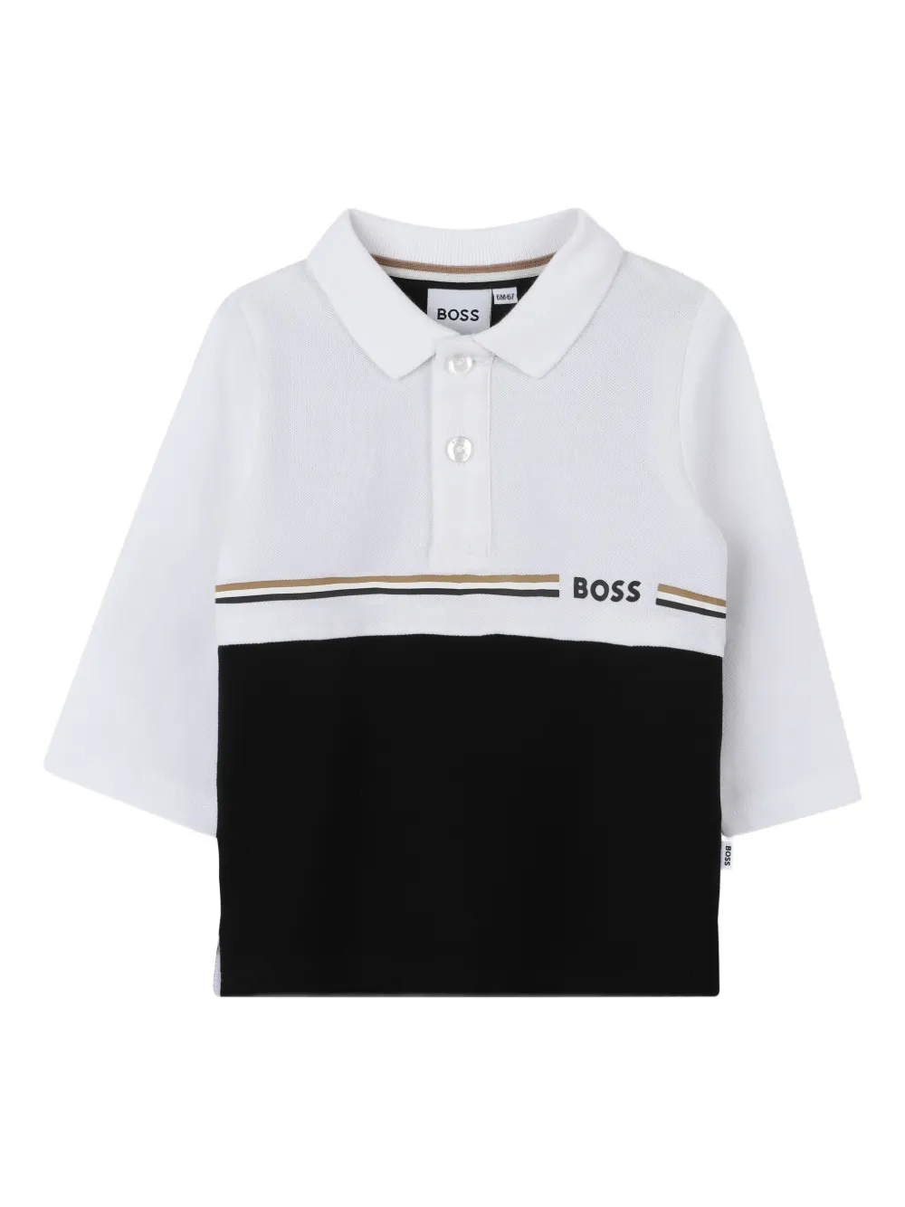 

Рубашка поло в стиле колор-блок BOSS Kidswear, белый