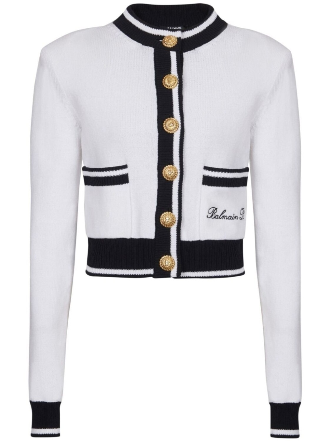 

Balmain кардиган с вышитым фирменным логотипом, белый