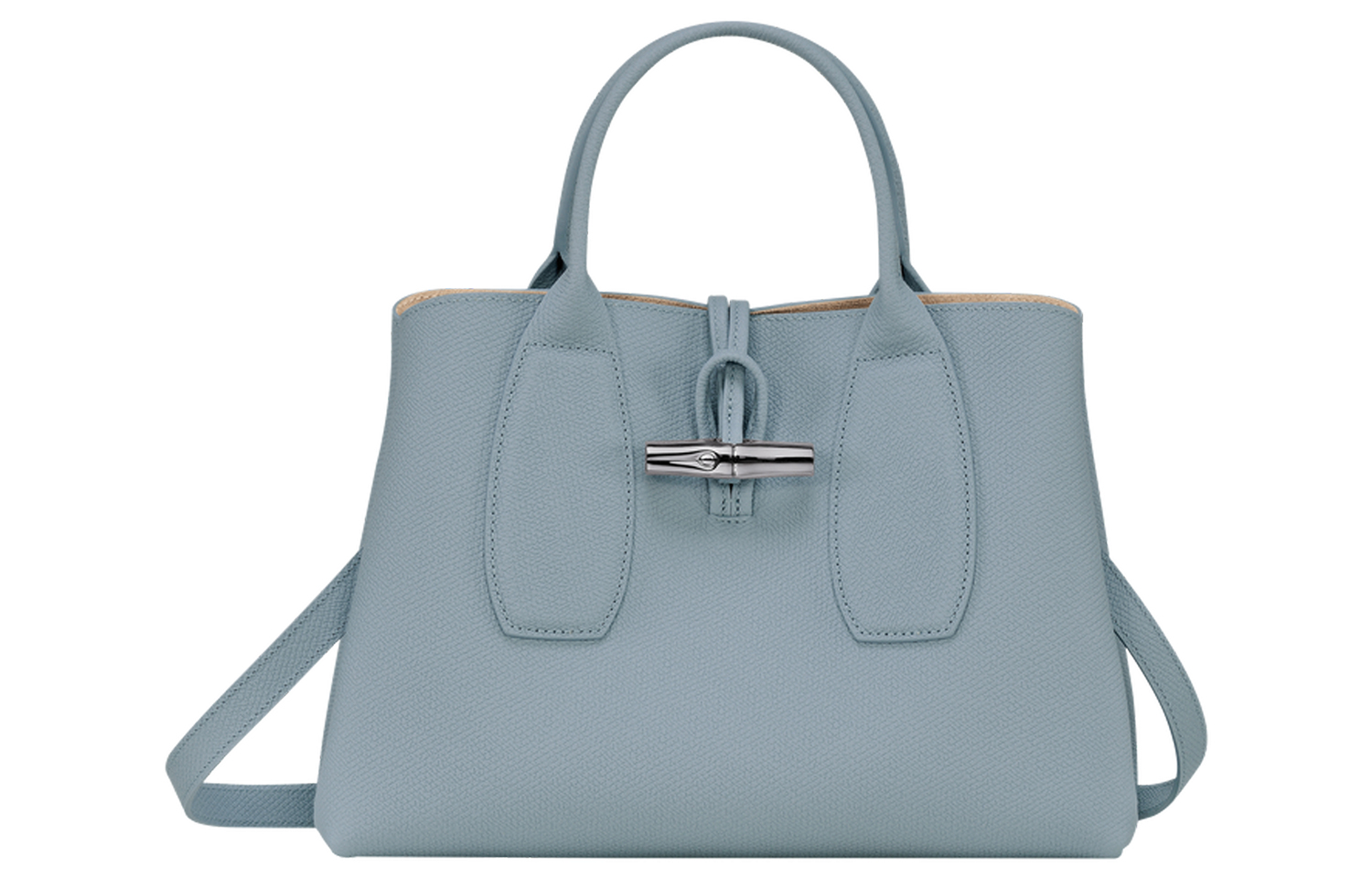 

LONGCHAMP Сумка через плечо из кожи розо среднего размера для женщин небесно-голубого цвета